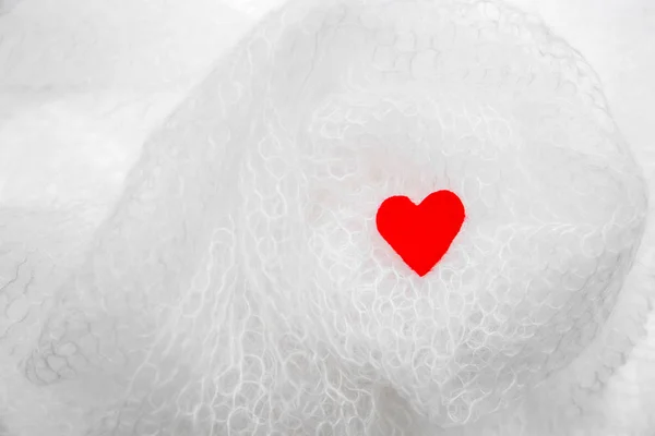 Knitted Fabric Mohair Yarn Red Heart — Stock Photo, Image