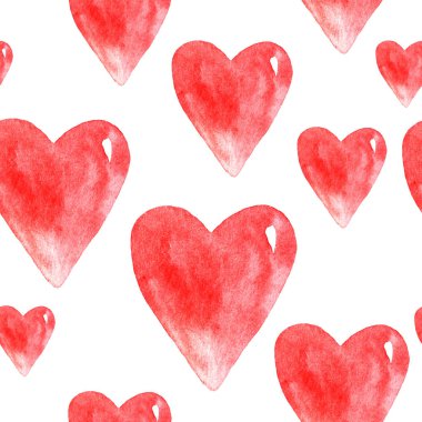 Kalplerin suluboya seamless modeli.