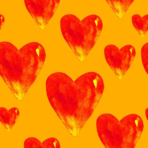 Watercolor Seamless Pattern Hearts — Stock Photo, Image