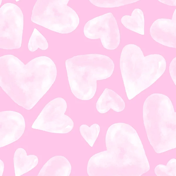 Watercolor Seamless Pattern Hearts — Stock Photo, Image