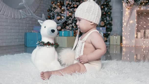 Natale bambino giocare, gioire — Video Stock