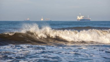 Dalga deniz, Karadeniz, Poti, Gürcistan sahil gemi