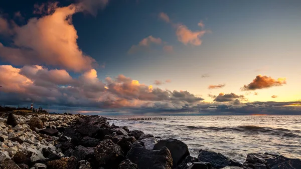 Colorful sunset in the Black Sea, Poti, Georgia — Stock Photo, Image