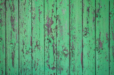 Eski ahşap duvar, yeşil arkaplan