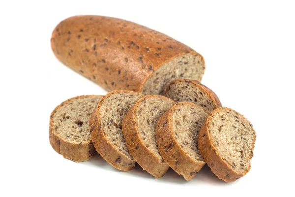 Ελαφρύ ψωμί Σκανδιναυίας με σπόρους σε λευκό φόντο — Φωτογραφία Αρχείου