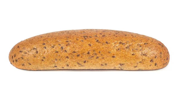 Beyaz arka plan üzerinde tohumları ile karanlık çavdar ekmeği — Stok fotoğraf