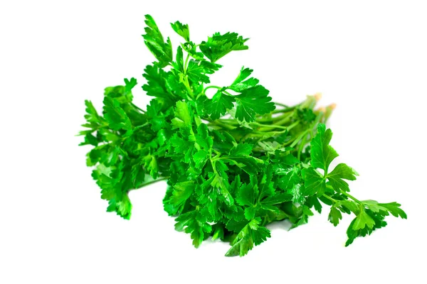 Verse groene peterselie geïsoleerd op een witte achtergrond, voedsel ingredien — Stockfoto