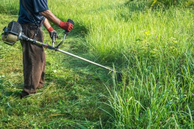 Bahçıvan kesme çim çim biçme makinesi tarafından