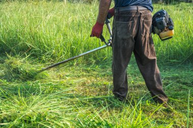 Bahçıvan kesme çim çim biçme makinesi tarafından