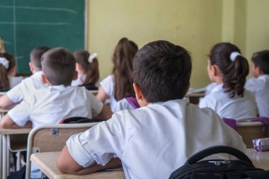 okul çocukları sınıfta aktif olarak katılan