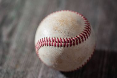 Bir beyzbol eski ahşap masa, spor