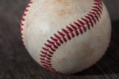 Bir beyzbol eski ahşap masa, spor