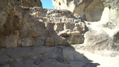 Uplistsikhe, bir antik kaya kesme kasabası yakınındaki Gori Gürcistan'daki panoramik manzaralı