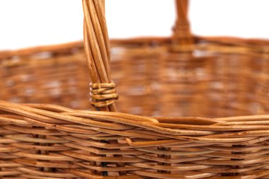 Boş sepet meyve ve sebzeler, üzerinde beyaz izole