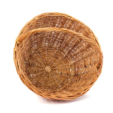 Boş sepet meyve ve sebzeler, üzerinde beyaz izole