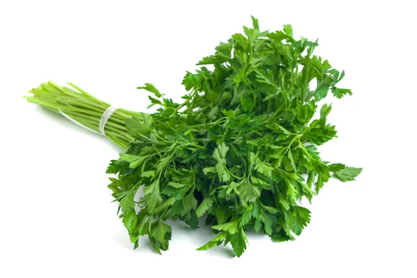 Parsley bunch tied with ribbon isolated on white background — Stock Photo, Image