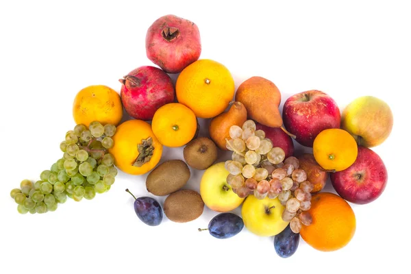 Frutta fresca isolata su fondo bianco — Foto Stock