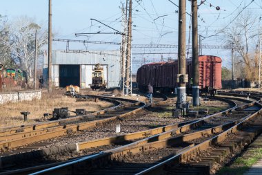 lokomotif tren istasyonunda, Poti, Gürcistan