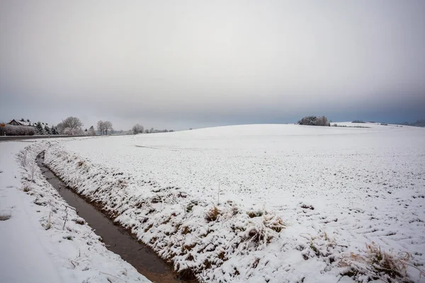 Paisagem de inverno na alemanha, Gerrhausen, Goslar — Fotografia de Stock