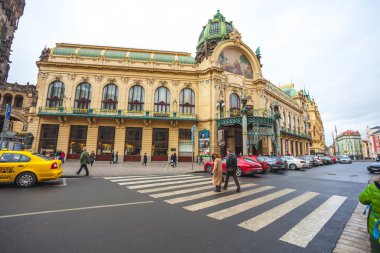 25.01.2018; Prague, Çek Cumhuriyeti - Belediye Binası ve toz 