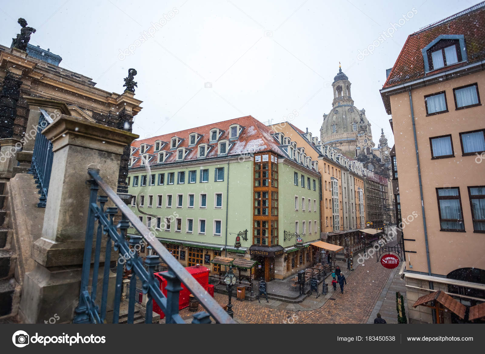 22.01.2018 Dresden, Germany old beautiful houses in Dresden, S