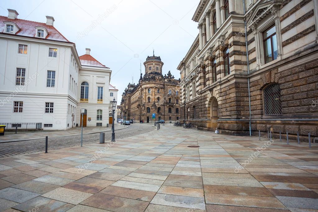 Historic old building of Police Department in Dresden, Saxony, G