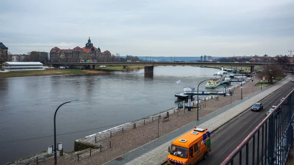 22.01.2018 Dresden; Alemanha - arquitetura e paisagem de Dres — Fotografia de Stock