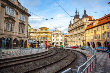 24.01.2018 Prag, Çek Cumhuriyeti - sokaklarda yürüyüş 