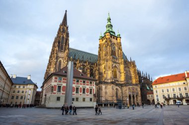 24.01.2018 Prag, Çek Kazakistan - turist ziyaret St Vitus Cath