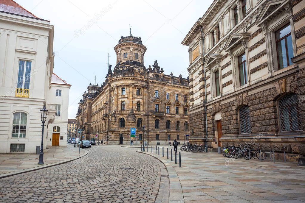 Historic old building of Police Department in Dresden, Saxony, G