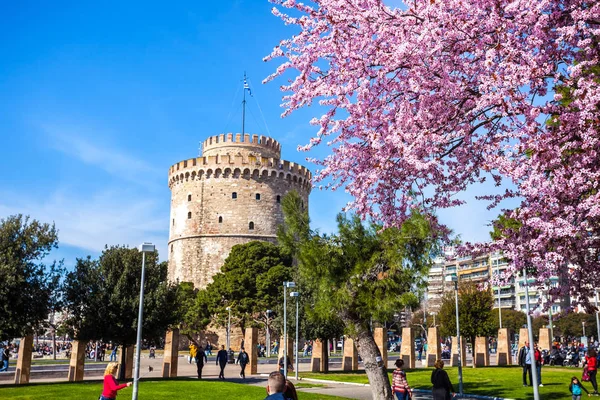 10.03.2018 Salónica, Grecia - Torre Blanca de Salónica en — Foto de Stock