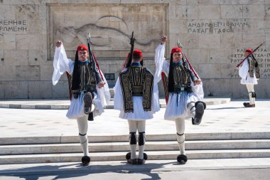 11.03.2018 Atina, Yunanistan - tören muhafız olarak değiştirilmesi 