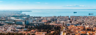 10.03.2018 Thessaloniki, Yunanistan - Selanik panoramik görünüm