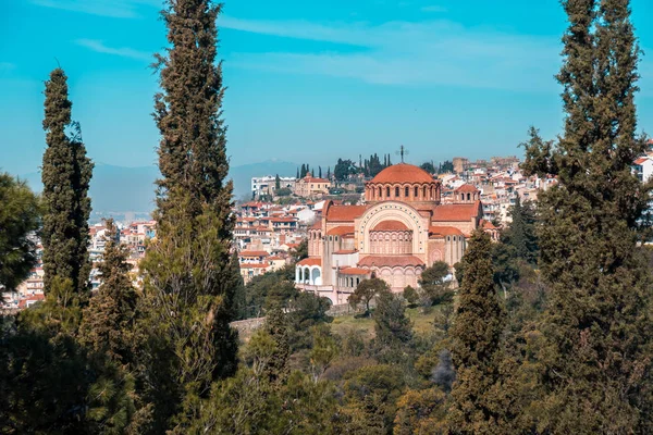 Vue de Thessalonique et de l'église orthodoxe de Saint Paul le A — Photo