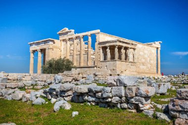 Erechtheion ve tapınak Athene Yunanistan'daki Acropolis Hill