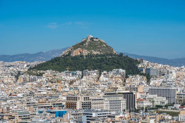 Panoramablick auf Athen vom Akropolis-Hügel, sonniger Tag — Stockfoto