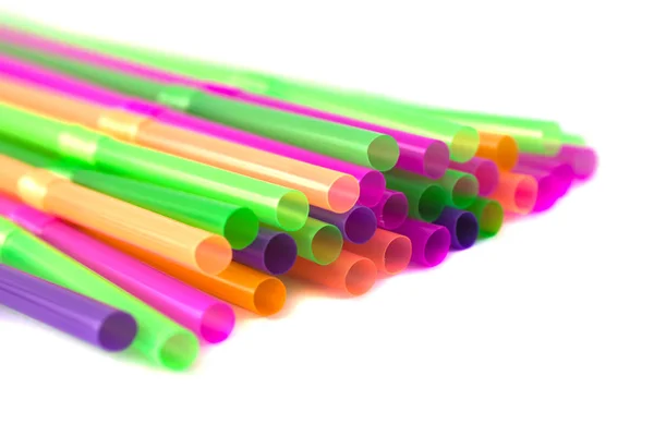 Colorful straws for drinks isolated on white background — Stock Photo, Image