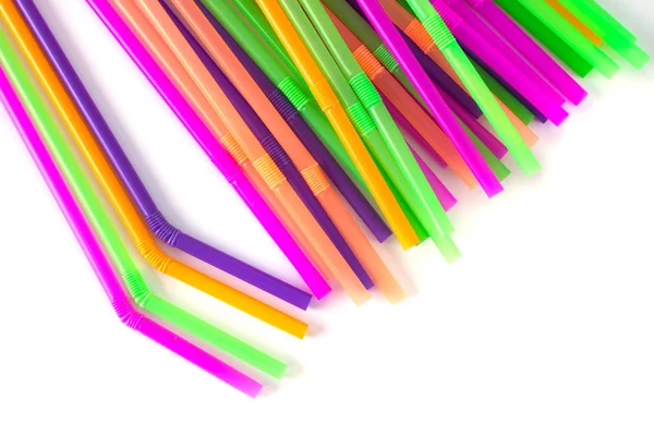 Colorful straws for drinks isolated on white background — Stock Photo, Image