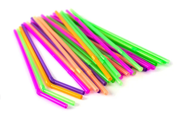 Colorful straws for drinks isolated on white background — Stock Photo, Image
