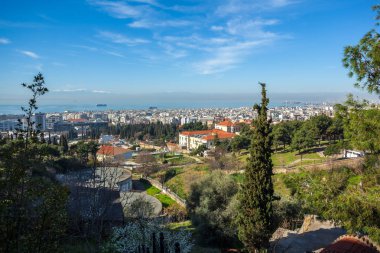 10.03.2018 Thessaloniki, Yunanistan - Selanik panoramik görünüm