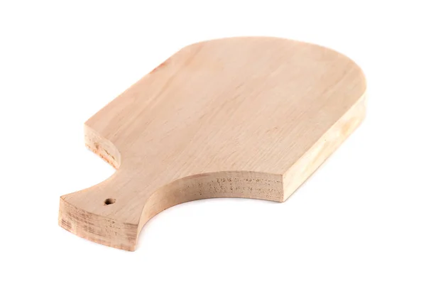 Handgemaakte houten snijplank geïsoleerd op witte achtergrond — Stockfoto