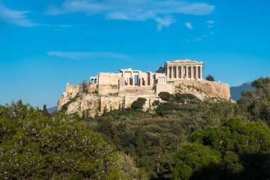 Renkli sırasında Atina Akropol Parthenon Tapınağı 