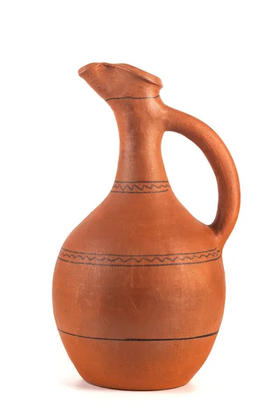 Pot en céramique géorgien fait main, nommé Doqi, pour le vin et l'eau sur — Photo