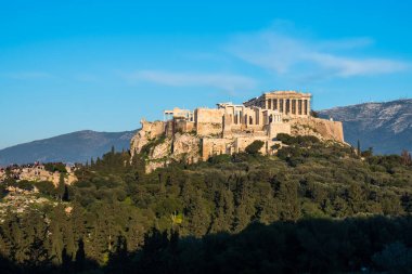 Renkli sırasında Atina Akropol Parthenon Tapınağı 