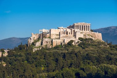 Renkli sırasında Atina Akropol Parthenon Tapınağı 