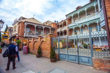 13.04.2018 Tiflis, Gürcistan - eski Tiflis, Exter mimarisi