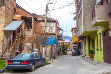 13.04.2018 Tiflis, Gürcistan - eski Tiflis, Exter mimarisi