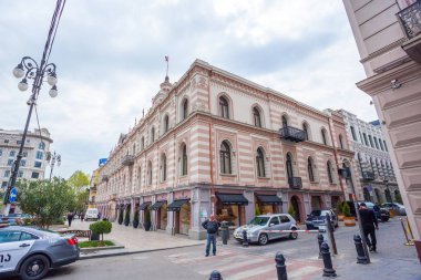 Tiflis, Gürcistan 13.04.2018 - Özgürlük Meydanı belediye binası içinde 