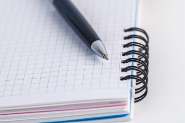 Tükenmez kalem notebook üzerinde mavi, nesne
