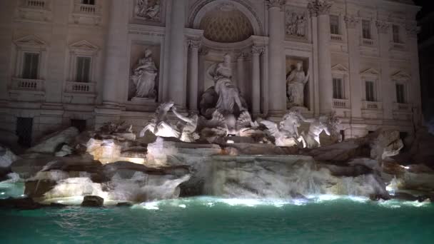 Fonte Trevi Fontana Trevi Noite Roma Itália Esta Fonte Dos — Vídeo de Stock